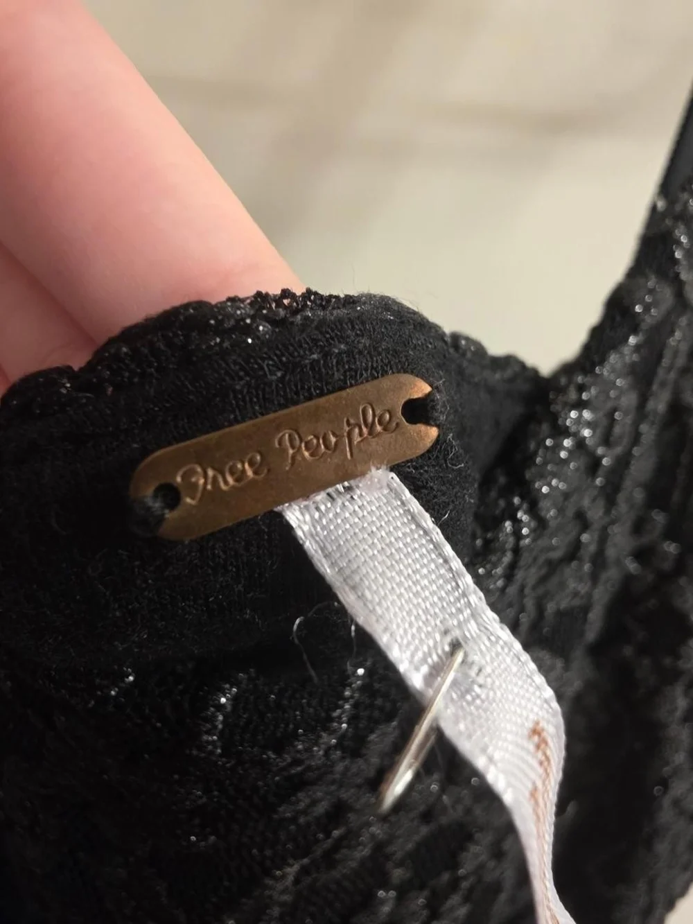 Free People Black Lace Slip Dress